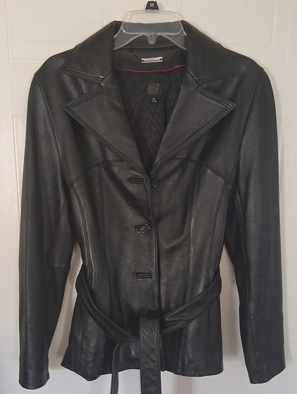 Wilsons Leather Black Belted Women's Leather Jacket